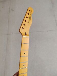 Tele Style Guitar neck maple 21 fret maple Fretboard dot inlay Vintage Yellow