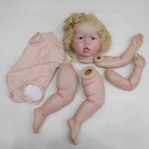 28inch Painted Reborn Dolls Kit Toddler Baby DIY Rooted Culry Hair Lifelike Toys - Picture 1 of 6