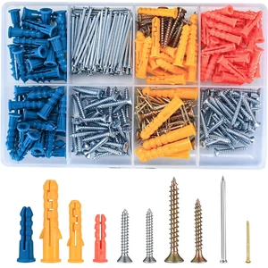 360 Pcs Drywall Anchors and Screws and Nails Kit, Chipboard Wall Fish Type Wall - Picture 1 of 12