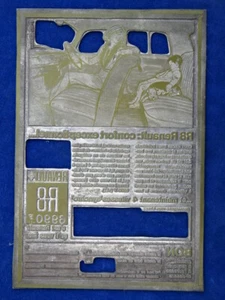RARE +++ PRINTING PLATE PRINTING PLATE - RENAULT R8 - NOT GORDINI - Picture 1 of 3