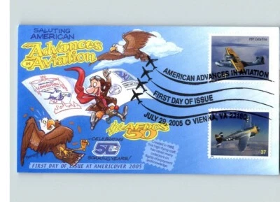Dave Bennett cachet, American ADVANCES in AVIATION, 2005 First Day of Issue - Image 1 of 2