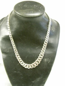 🇫🇷 GROSSE HALSKETTE MASSIV SILBER ZWANGSMASCHEN SCHMUCK JEWEL SILVER NECKLACE - Bild 1 von 9