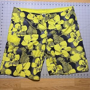 Adidas Yellow Swim Trunks Mesh Lined Pockets Size Large L 10" Inseam 37" - 42"