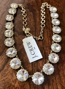 NWT J. CREW RHINESTONE NECKLACE GOLD TONE CHOKER ~ STATEMENT - Picture 1 of 3