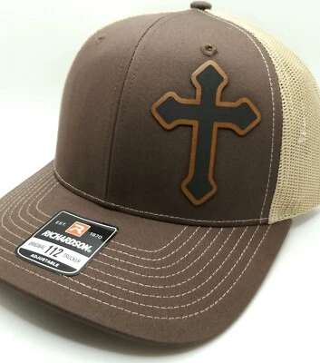 Крест шляпа - Иисус сказал я путь - Ричардсон 112 водитель грузовика шляпа - коричневый/хаки  - Изображение 1 из 4