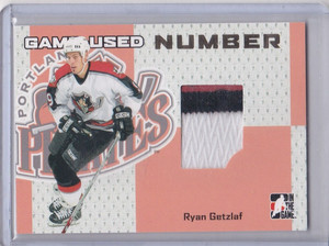 RYAN GETZLAF Number Relic | 2006-07 ITG Heroes and Prospects Numbers #GUN18 /30