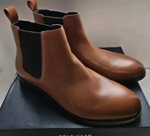 Cole Haan Men's Grand+ British Leather Chelsea Boots Brown Sz 10.5 C37859 * - Picture 1 of 9