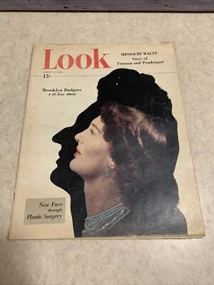 Vintage LOOK Magazine April 13, 1948 Plastic Surgery / Brooklyn Dodgers Foto 1 de 4