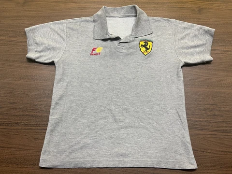 VTG Ferrari/Formula 1 Racing Gray Polo Shirt - Measured Adult Small Cover