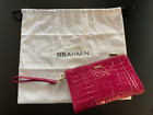 Genuine Brahmin Leather Daisy Clutch In Fuschia La Scala Pre Owned W Dust Bag