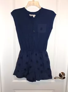 ABERCROMBIE KIDS Girls Blue Shorts Romper Sz 11-12 Eyelet Floral Preppy Lilly P - Picture 1 of 4