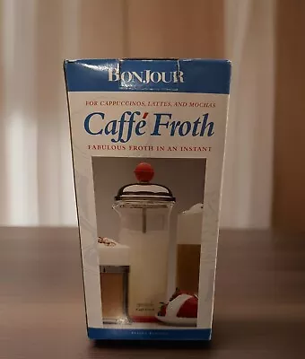 BonJour Manual Milk Frother, Stainless Steel and Coffee Glass Carafe Froth Monet - Image 1 of 4
