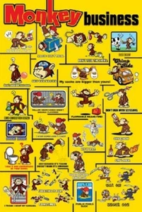 MONKEY BUSINESS FUNNY POSTER - HILARIOUS JOKES COLLAGE - Picture 1 of 1
