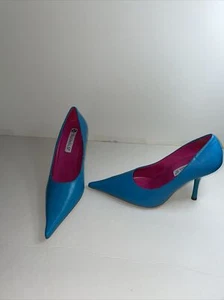 Rebels pump heels turquoise blue leather size 6 M - Picture 1 of 3