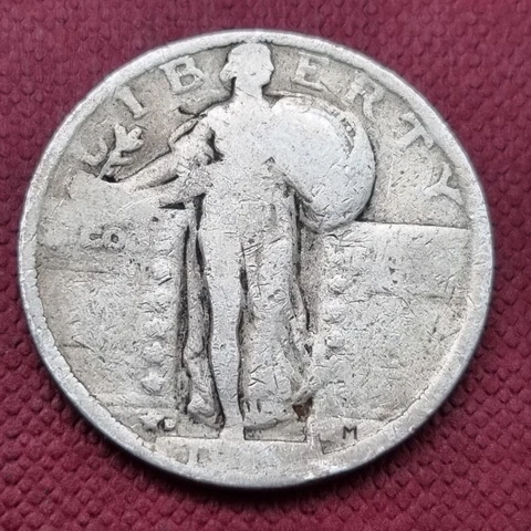 1919 D Standing Liberty Quarter 25c Circulated #50928 Cover