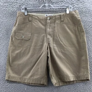 Columbia Chino Shorts Womens 10 (actual 34x9) Green Cotton Mid Rise Flat Front - Picture 1 of 17