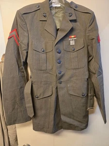 USED WWII U.S. Marine Corps USMC Service Uniform Coat Size 38 Long DP-10041 - Picture 1 of 9