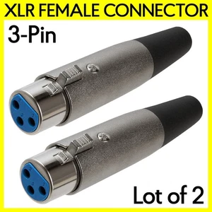 2 Pack XLR 3-Pin Female Connector Mic Microphone Audio Cable Adapter Solder Type - Picture 1 of 4