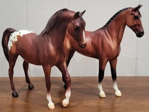 Vintage Breyer Horses 2 Blood Bay Warmblood And Arabian Appaloosa Mare 9x6  - Picture 1 of 8