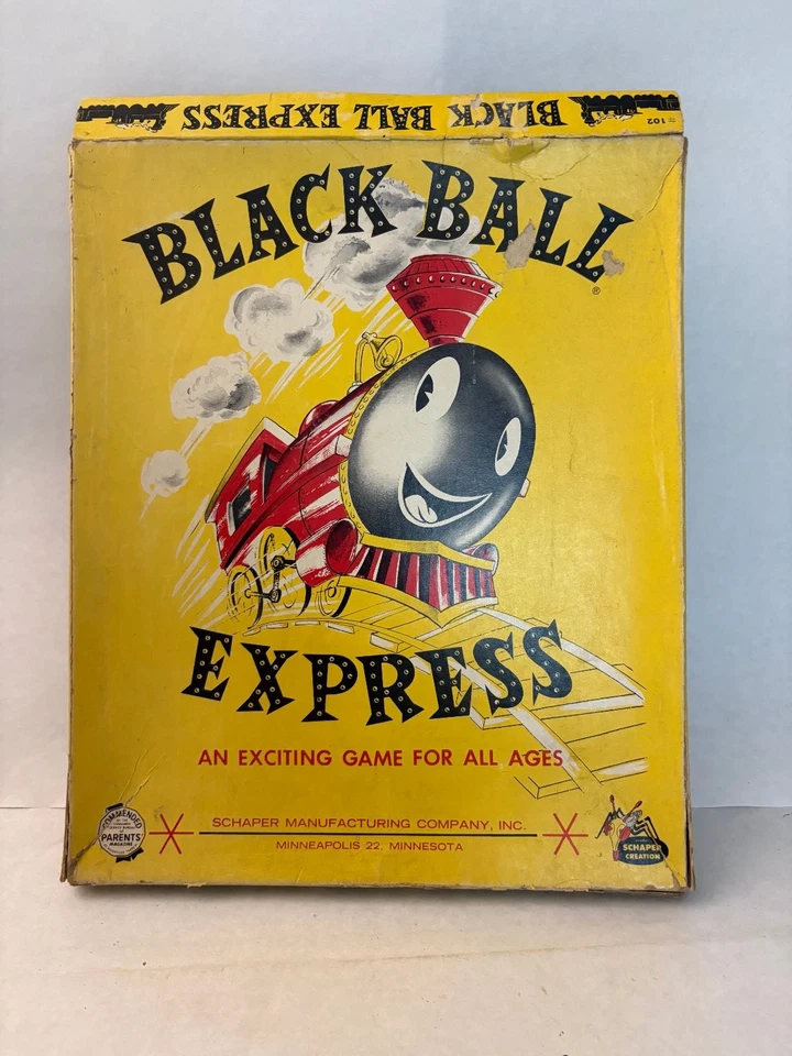 Black Ball Express Schaper Board Game Vintage Marble 1950s Classic - Image 1 of 4