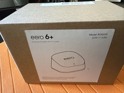 Eero 6 + Plus Dual-band Mesh Wi-Fi 6 Router Smart Home Hub R010001 NEW Sealed - Image 1 of 4
