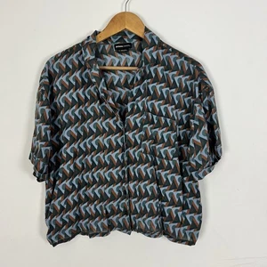 Prana Lightweight Tencel Short Sleeve Button Down in Graphic Print, Size XL - Picture 1 of 7