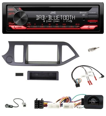 JVC CD DAB USB Bluetooth Lenkrad Autoradio für Kia Picanto ab 2011 ohne Start-St - Bild 1 von 4