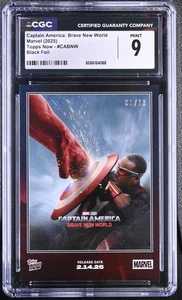 2025 Captain America: Brave New World Marvel CABNW Black Foil - CGC 9 Mint - Picture 1 of 2