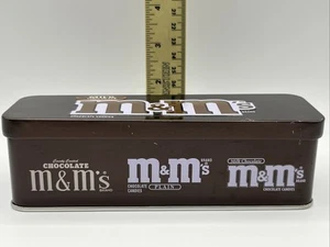 Collectable M&M Milk Chocolate Brown Tin Container Empty NO CANDY 6.5x2x2 - Picture 1 of 10