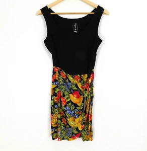 All That Jazz Fruit Dress Size 8 Black Contrast Bright  - Picture 1 of 6