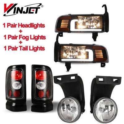 Luces traseras + faros LED + luces antiniebla para Dodge Ram 1500 2500 3500 1994-2001 Foto 1 de 4