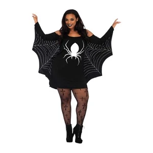 Brand New Plus Size Jersey Spiderweb Dress Leg Avenue 86647X Women's Size 1X/2X - Picture 1 of 5