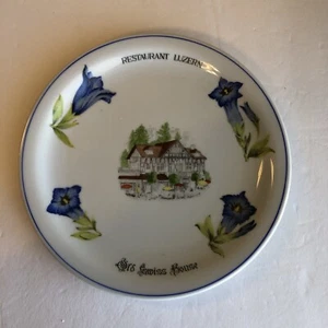 Suisse Langenthal Souvenir Salad Plate Restaurant Luzern Swiss Chalet White - Picture 1 of 6