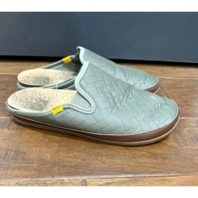 Туфли-шлепанцы мужские Reef на 8 подушек домашние Mules зеленые уличные стеганые - Изображение 1 из 4