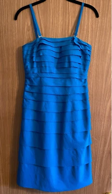 Antonio Melani Blue Ruffle Silk Blend Dress - Size: 2 - Image 1 of 4