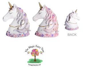 Glitter pastel unicorn head money box bank unicorns pink purple decor unicorns - Picture 1 of 12