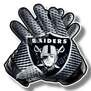 Las Vegas Raiders Gloves Vinyl Sticker Decal 12 Sizes Car Windows  football - Picture 1 of 2