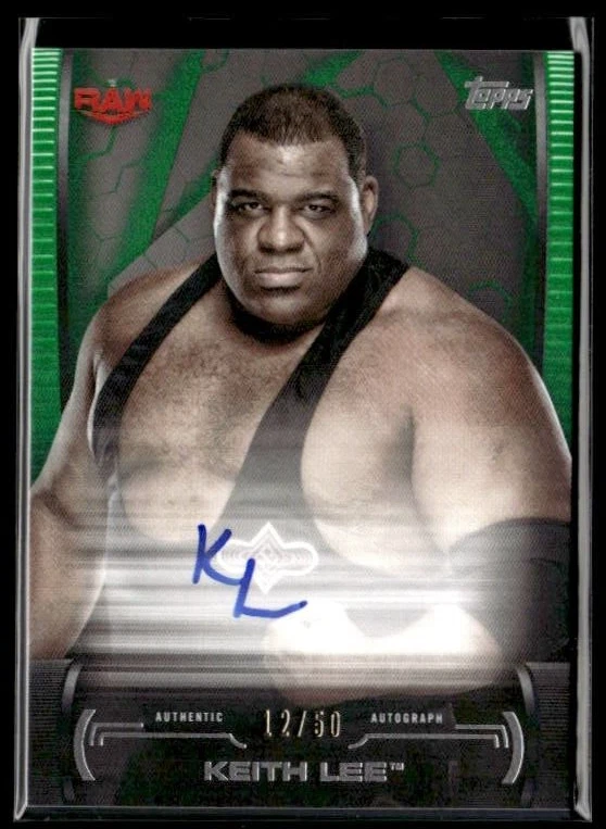 2021 Topps WWE Undisputed Autograph Green #A-KL Keith Lee 12/50  W01R01B - Image 1 of 2