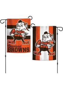 CLEVELAND BROWNS NFL BROWNIE THE ELF 2 CARAS DE LUJO JARDÍN BANDERA POR WINCRAFT NUEVO EN PAQUETE - Imagen 1 de 2