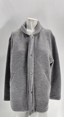 3059 Wallace & Barnes Mens Gray Merino Wool Shawl Collar Full Zip Sweater Coat M - Image 1 of 4