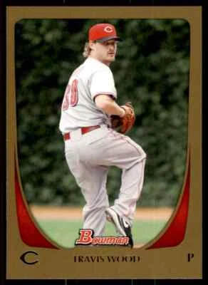 2011 Bowman Gold Travis Wood #84 Cincinnati Reds - Image 1 of 2