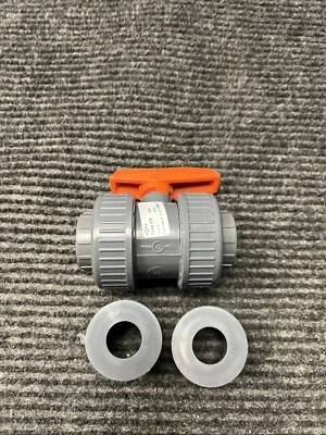 Gf Piping Systems 161375003 3/4" Socket Pvc Ball Valve Inline True Union - Image 1 of 4