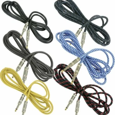 CITRONIC 3M Guitar Cable Lead Braided Vintage Tweed Style Electric Bass Acoustic