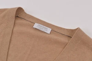 Gran Sasso NWT Cardigan Sweater Size 50 40 US M In Solid Tan Wool/Cashmere - Picture 1 of 9