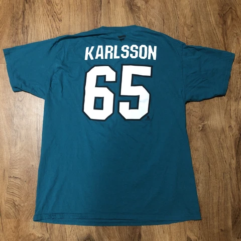 Erik Karlsson San Jose Sharks Name and Number T Shirt Size Large Cover