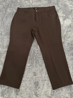 Pantalones elásticos marrón Talbots Heritage para mujer talla 18W cómodos informales vestido de negocios Foto 1 de 4