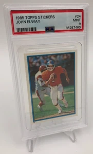 1985 JOHN ELWAY PSA Topps Stickers #24 Card DENVER BRONCOS NFL grade PSA MINT 9 - Picture 1 of 9