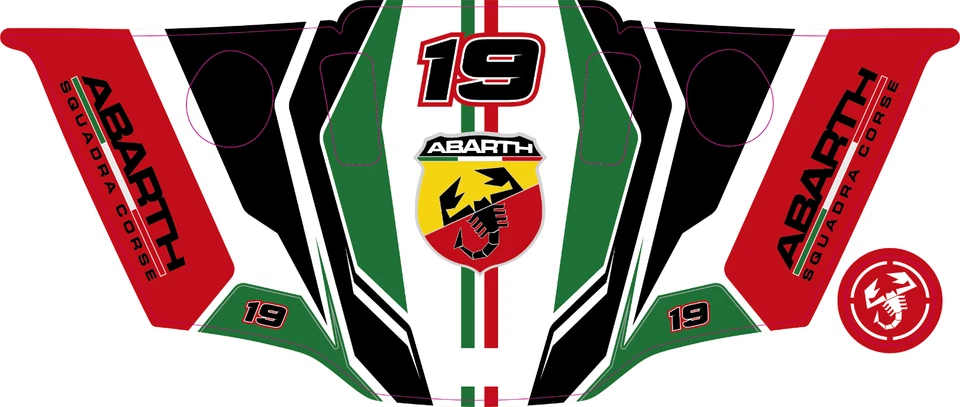 Abarth Skin for Logitech G29 G920 G27 G25 - Custom Vinyl Decal Sticker Graphic - Image 1 of 1