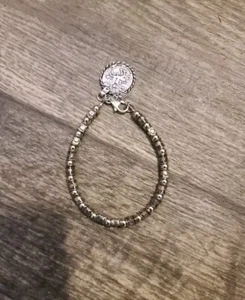 Retired Rare Silpada Sterling Silver and 14K Filled Coin Roman Charm Bracelet - Picture 1 of 7