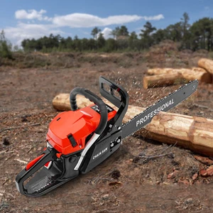 58CC Gasoline Powered Chain Saw 20" Gas Chainsaw Garden Trimming Wood Cutter Saw - Picture 1 of 16